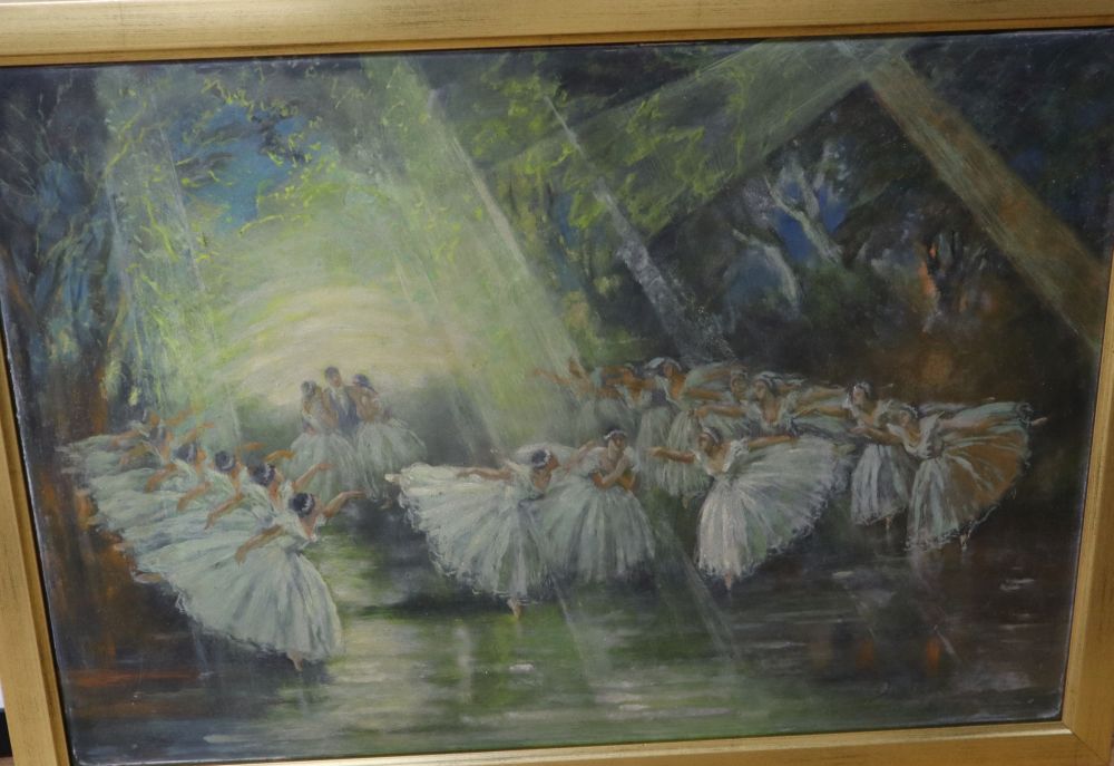 Shan Gannon, oil on board, Le Sylphides, inscribed verso, 38 x 54cm